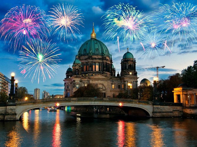 Fireworks in Berlin new year