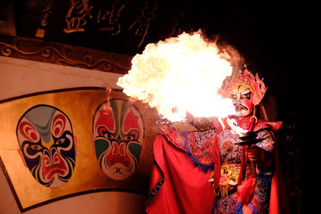 A fiery performance at a Sichuan opera in Chengdu