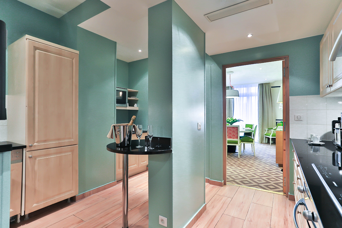 Kitchen of 3 Bedroom Apartment, Penthouse at Fraser Suites Le Claridge in Paris