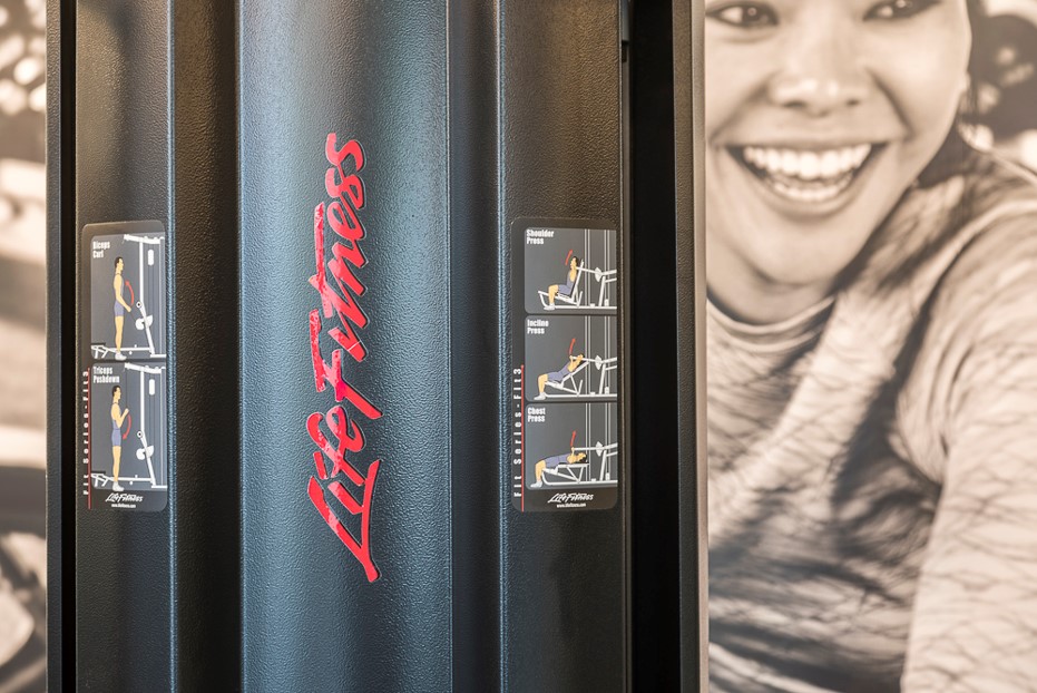 Detail of equipment at fitness room at Capri by Fraser hotel with gym in Frankfurt