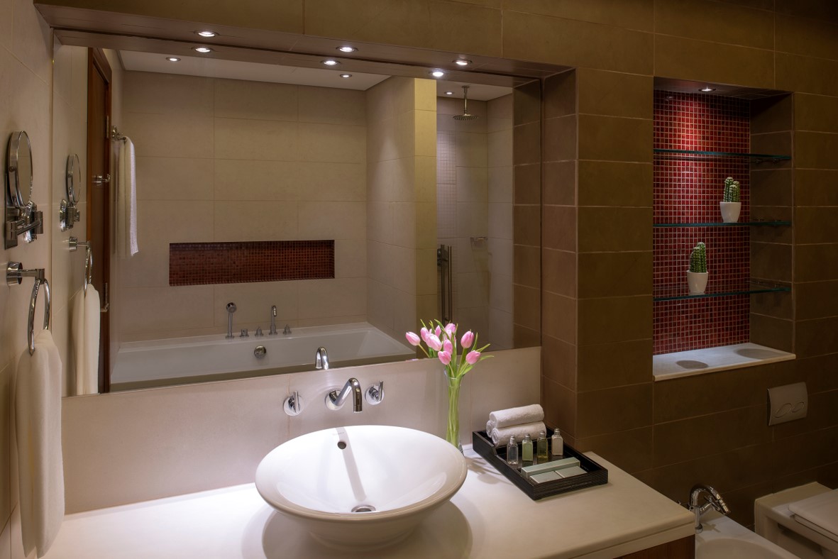 Bathroom of One Bedroom Deluxe at Fraser Suites Doha serviced apartments, furnished apartments for rent in Doha