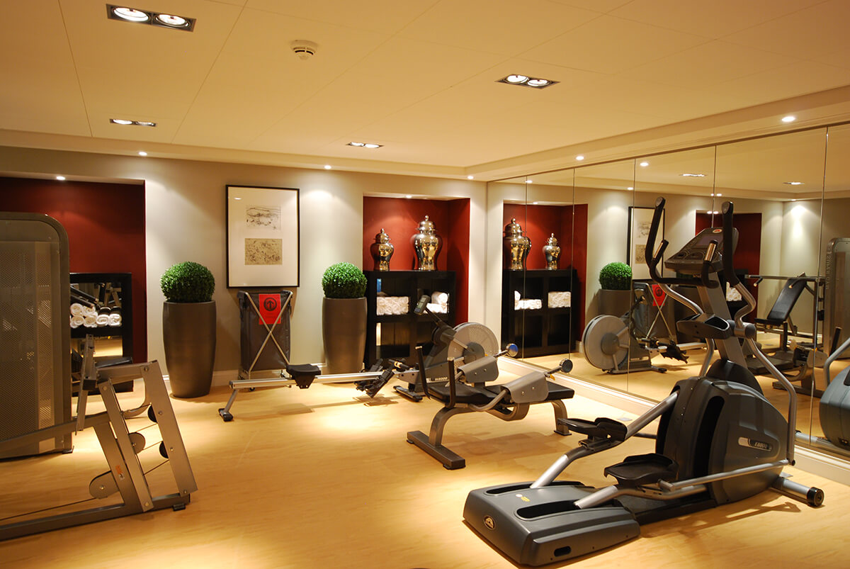 Overview of gym at Fraser Suites Edinburgh hotel