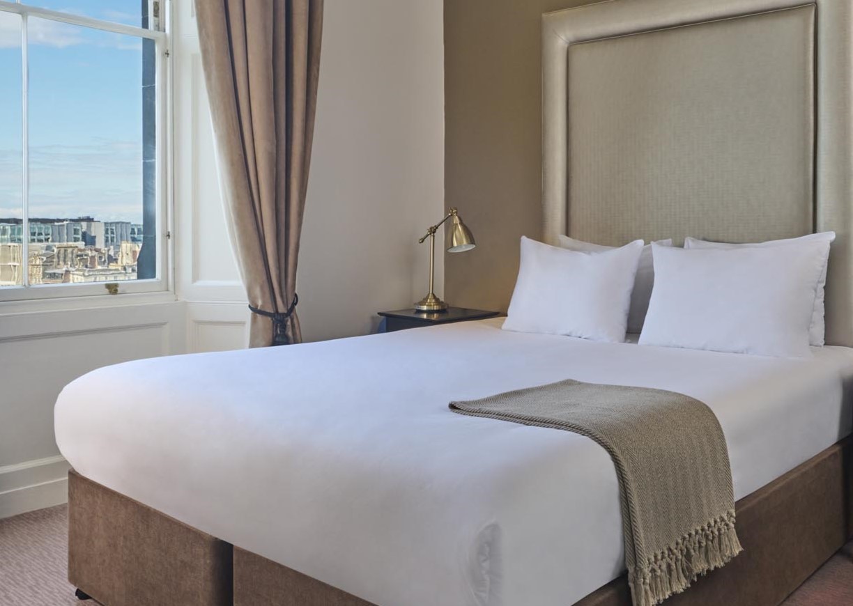 Bedroom of Classic Deluxe ensuite room in Edinburgh