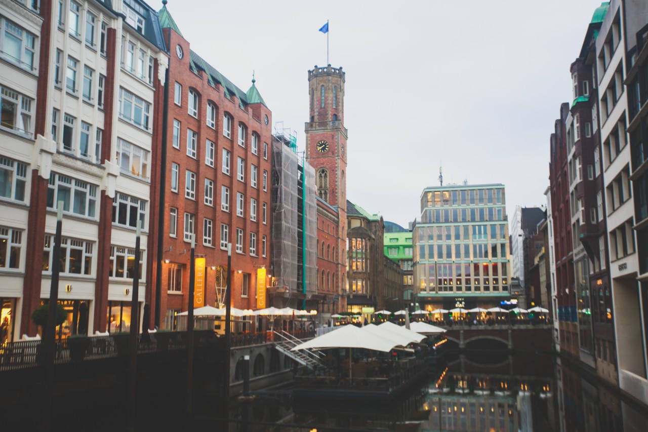 Arial view on Niderhafen in Hamburg
