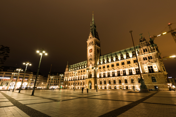 Hamburg Rathaus, Germany. Hamburg Rathaus is the city hall or town hall of the Free and Hanseatic City of Hamburg. It was built in 1896-1897.