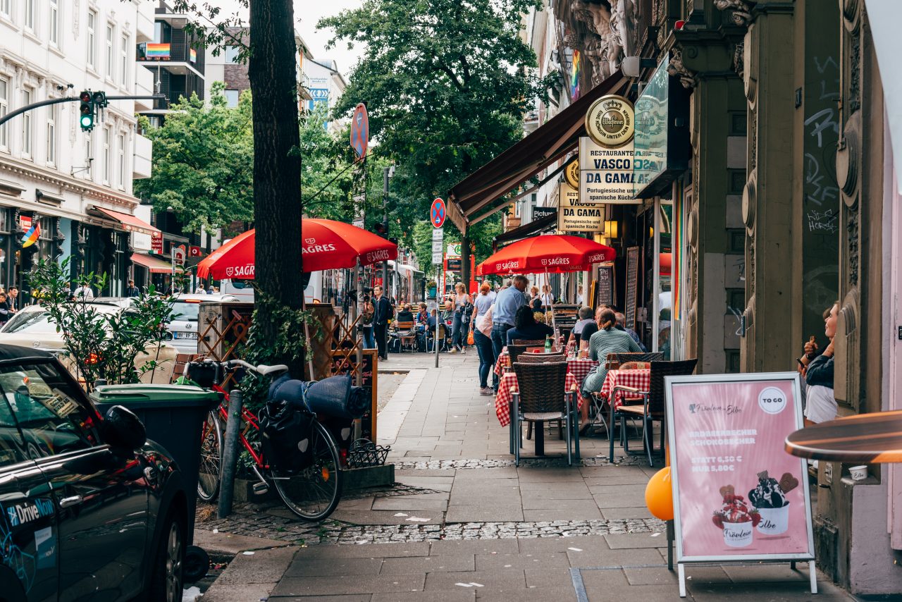 Street View of St. Georg quarter in Hamburg