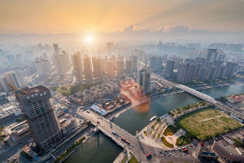 Bird's eye view of Binhai Tianjin