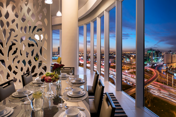 Fraser Suites Riyadh penthouse dining area