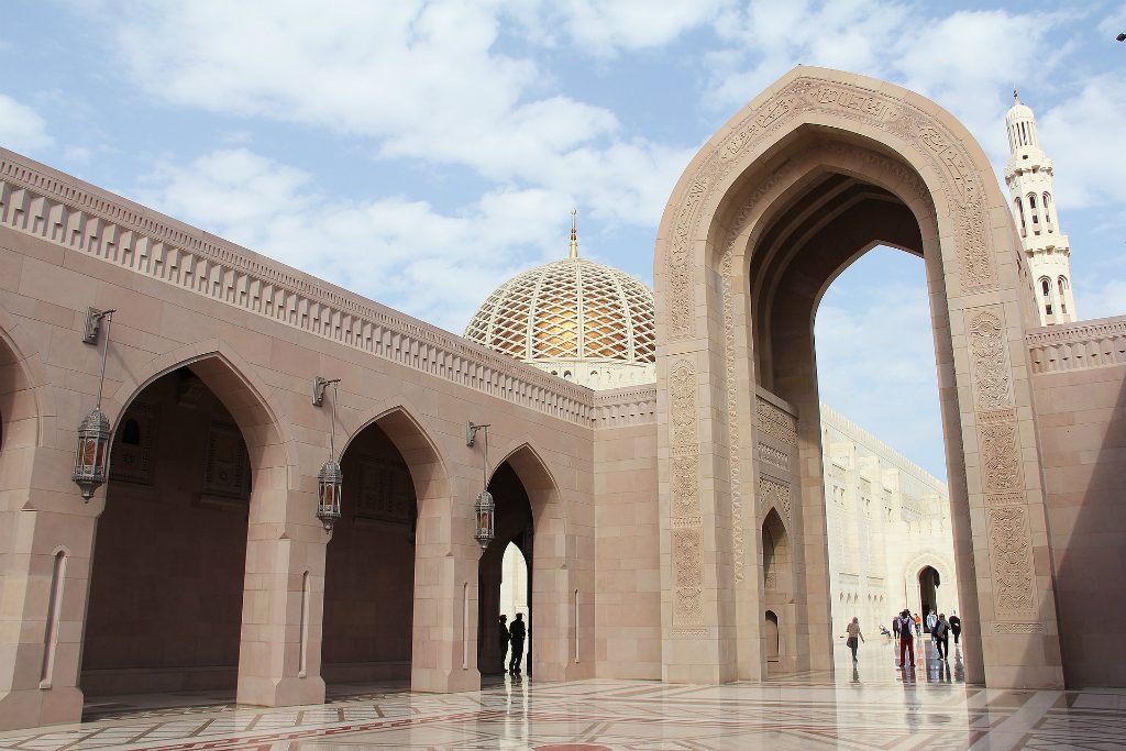 The Sultan Qaboos Grand Mosque in Muscat, Oman