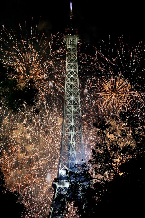 La Fete National fireworks at the Tour Eiffel