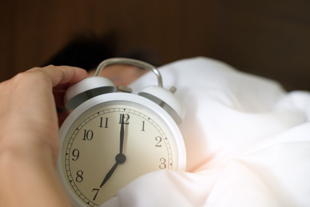 clock in bed