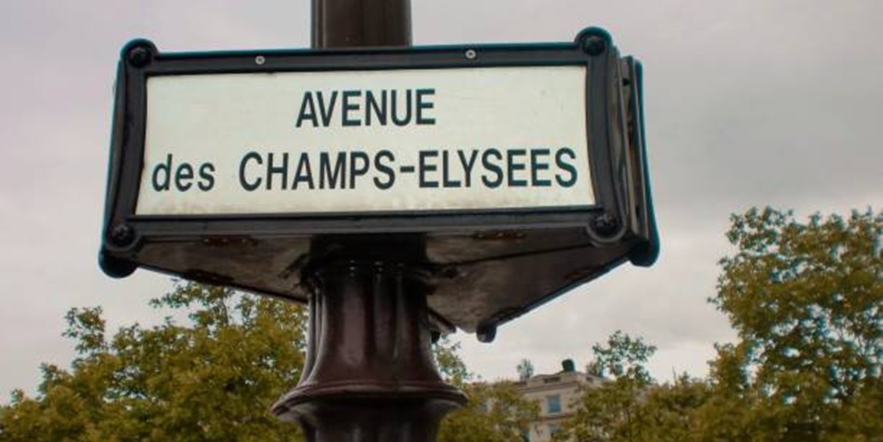 Avenue des Champs-Elysees with Christmas lighting leading up to the Arc de Triomphe