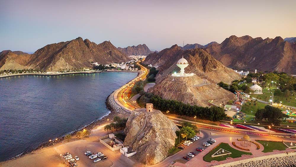 Beach by the Riyam Park Monument in Muscat, Oman