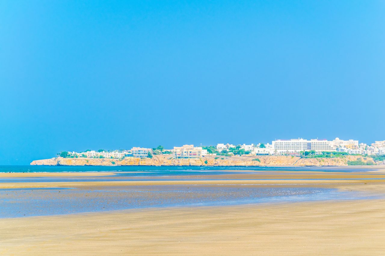 View of the Qurm beach in Muscat, Oman.