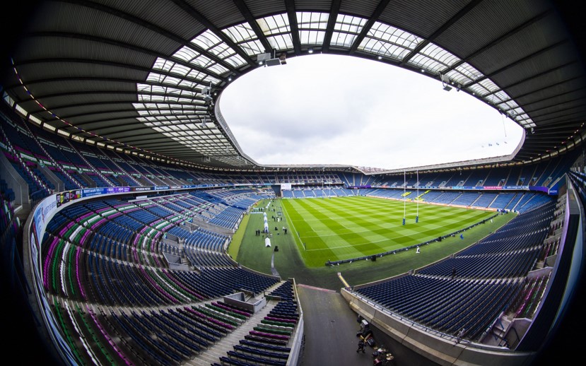 A photo of a rugby stadium in Edinburgh 