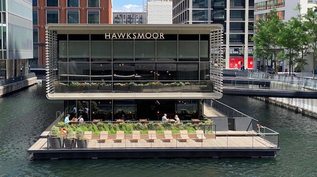 Hawksmoor Wood Wharf, one of the best restaurants in Canary Wharf, London