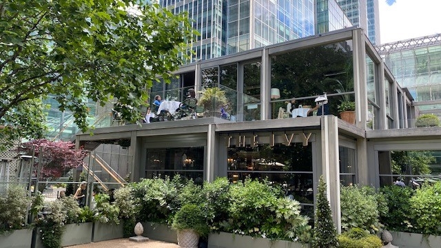 The Ivy in the Park, one of the best restaurants in Canary Wharf, London
