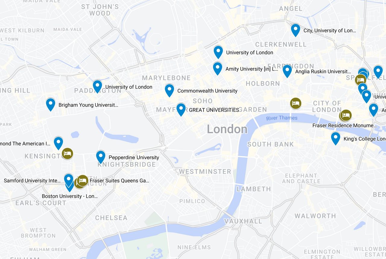 Luxury Student Accommodation in London_map