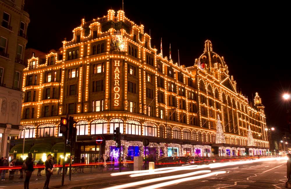 Harrods light during Christmas in London