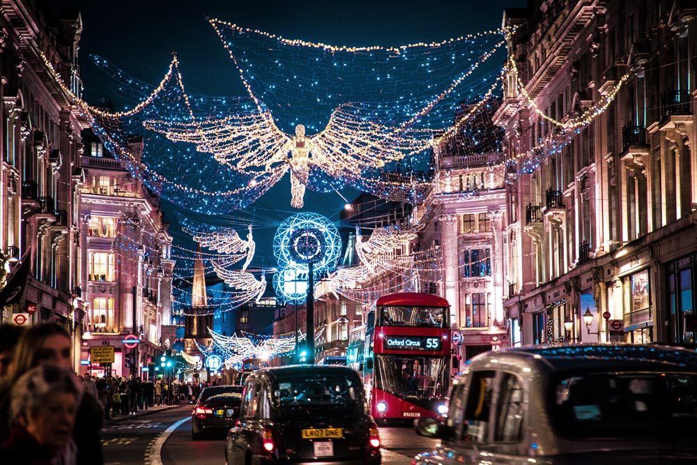 Regent Street's Christmas Lights in London in Winter